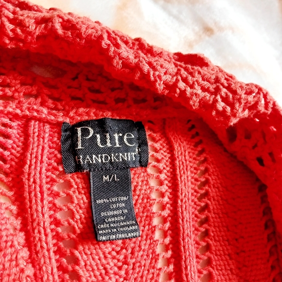 Pure Hand-knitted cardigan knitwear for women sz M/L - Picture 8 of 8